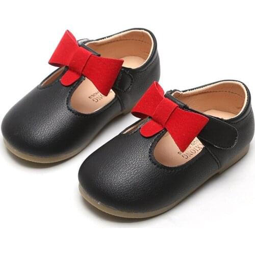 2020 New Little Girl Shoes Toddler Dress Children Bow-Knot Leather Shoes For Baby Kids Princess Non-Slip Shoe 1 2 3 4 5 6 Years