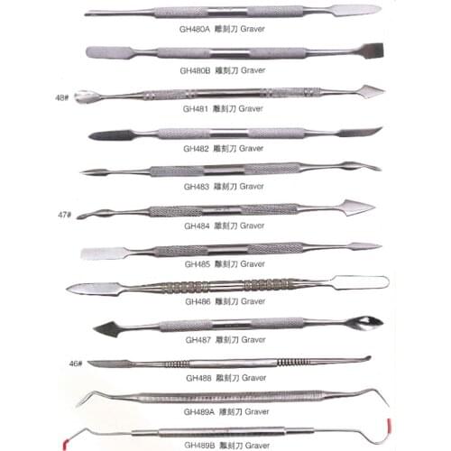 1PCS Jewelry Engraving Knife Dented Handle Stainless Steel Carving Wax Knife for Jewelry