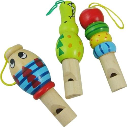 Cartoon Animal Learning Educational Toy Musical Instrument Wooden Toy Wood Whistle Musical Toys For Children