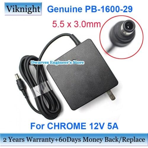 Genuine 12V 5A AC Adapter Charger For CHROME Power Supply 5.5x3.0mm US