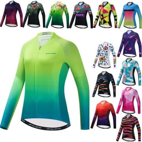 Autumn Womens Cycling Jersey Long Sleeve Mailloy Ciclismo Full Sleeve Bicycle Shirt Quick Dry Bike Jersey Tops Cycling Clothing