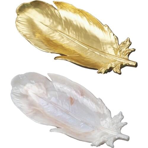 Feather Wing Shaped Resin Tray Mold Trinket Jewelry Holder Silicone Mold Resin Crafts Jewelry Organizer Box Casting Making Tool