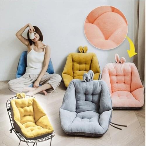 Semi-Enclosed One Seat Cushion Soft Fuffly Comfortable Chair Back Cushion Warm Crystal Velvet Pad for Protects Spine and Bottom