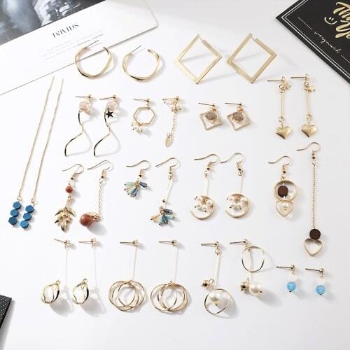 Simple Korean Girls Cute Shell Small Earrings Geometry Triangle Long Tassel Drop Earrings For Women Fashion Accessories Jewelry