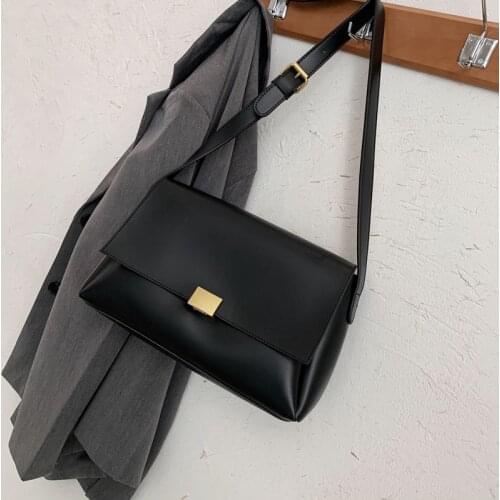 Simple Fashion Flap Bags For Women Solid Color PU Leather Female Shoulder Messenger Bag High Quality Big Women Luxury Handbags
