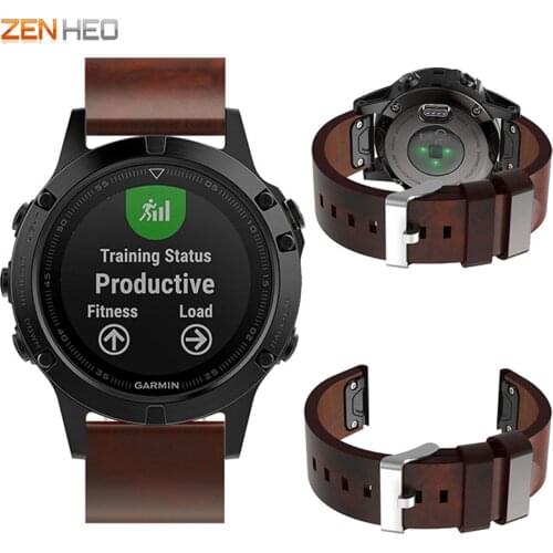 Genuine Leather Strap For Garmin Fenix 5 Smart Watch Band Replacement Quick Release Watchband For Garmin Fenix 5 Plus