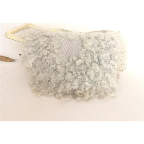 Grey Curly Wool Blanket Posing Backdrop Wool Stuffer Felted Fur Newborn Flokati Rug Fuzzy Curly Layer Newborn Photography Props