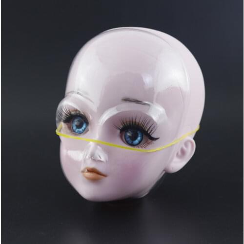 60cm Bjd Doll Head with Blue Eyes Bald Makeup DIY Toys for Girl Children Changeable Eye 22 Inch Doll Accessories