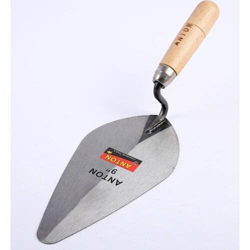 8 Inches Stainless Steel Trowel, Pointed Bricklaying Trowel, Round Wooden Handle, Trowel, Wall-laying Trowel, Mason Tool