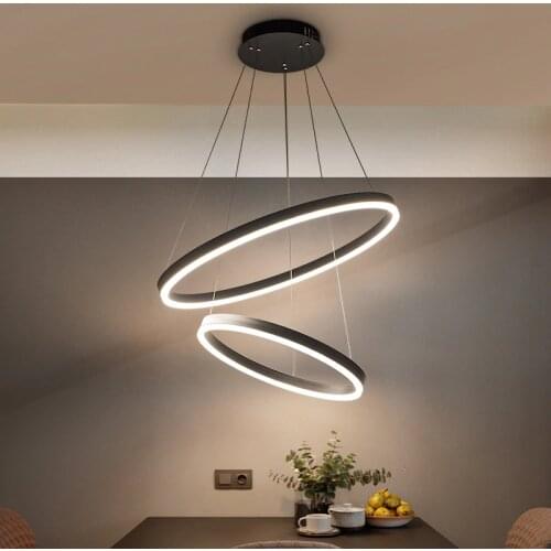 40/60/80CM Rings Fashional Modern LED chandeliers for Living Dining room DIY Hanging Lighting circle rings for indoor lighting