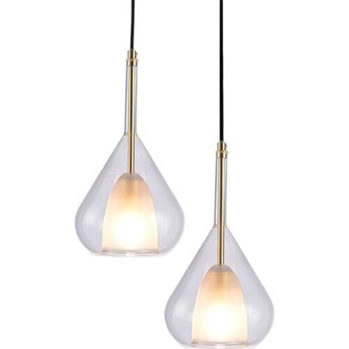 Nordic Funnel Glass Pendant Lights Modern Living Room Dining Table Luxurious Hanging Lamps Designer Restaurant Bar Deco Lighting
