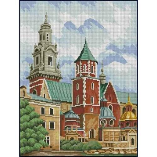 Building, castle Scenery Sewing kit Top Quality Embroidery Needlework 14CT Unprinted Cross Stitch Kits DIY Handmade Home Decor