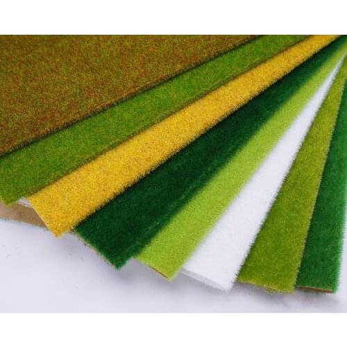 Thin Artificial Lawns Landscape Grass Mat for Model Train Not Adhesive Paper Lawn Fake Turf Decoration Garden Accessories