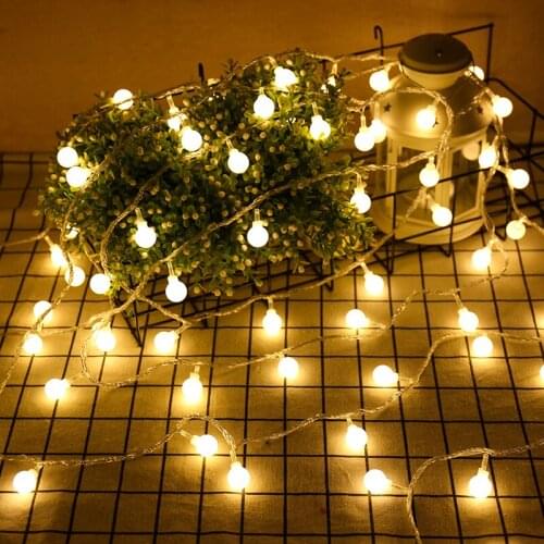 33FT 10M Garland LED Ball String Light Christmas Bulb Fairy String Decorative Lights for Home Wedding Party Decoration
