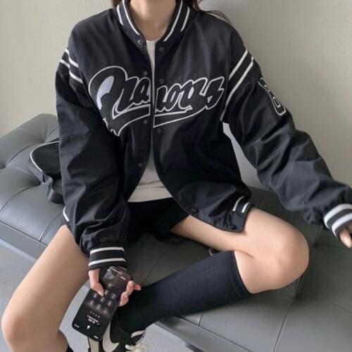 2021 Autumn And Winter new jacket womens tide loose Korean version of the all-match baseball uniform jacket Harajuku style