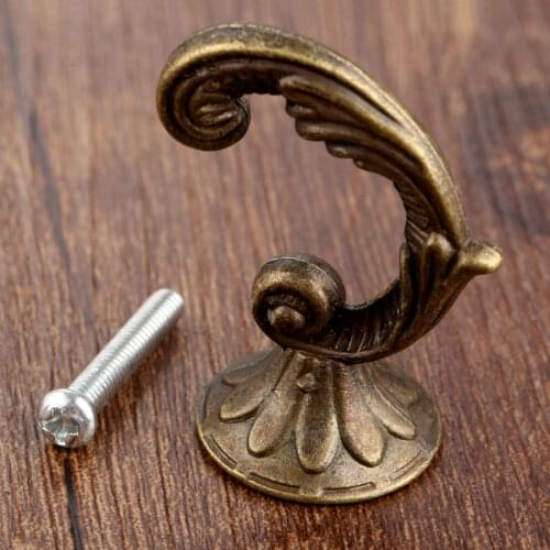 1Pcs Antique Bronze Hooks Zinc Alloy Wall Hanger Hat Coat Clothes Hook Bathroom Kitchen Furniture Hook Hanger 45*24mm