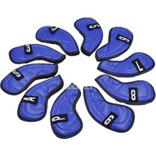 New PU Material 10Pcs/Set Club Heads Cover Soft Wood Golf Club Driver Headcovers Professinal Golf Head Cover Protect Set 2 Color