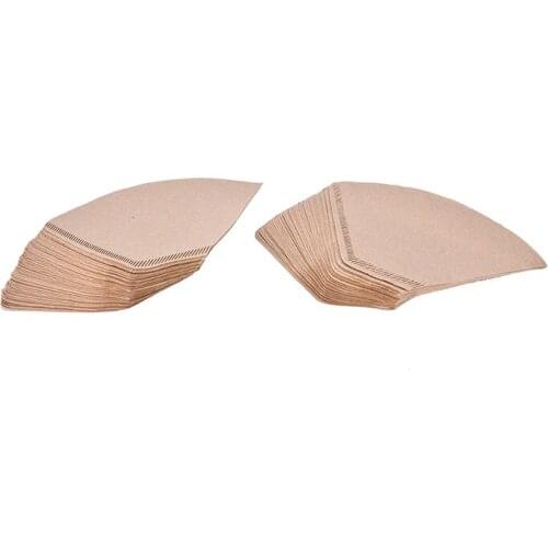 100Pcs/Bag Wooden Original Hand Drip Paper Coffee Filter Espresso Coffee Filters Tea& Coffee tools