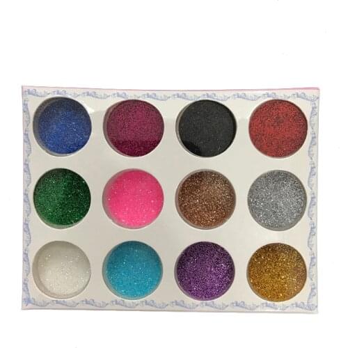 12 Pcs Nail Colorful Body Glitter Powder Festival Party Face Makeup Sequins Dust Manicure Glitter Tattoo Nail Art Decoration