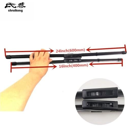 2pcs/lot car styling stickers Wiper blades for Renault Fluence (from 2011 onwards) 24"+16" fit bayonet type wiper arms only