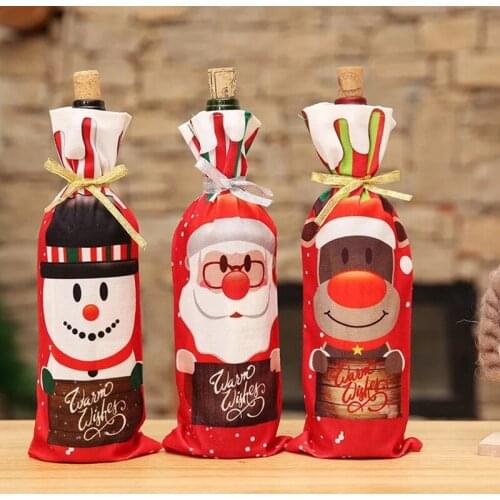 2020 Merry Christmas Wine bottle cover Christmas Gifts longchampagn bags Christmas Bottle Cover Decorations for Home