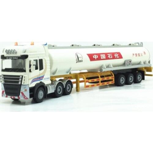 28CM 1:50Alloy Metal Truck Trailer Oil Tank Container Tubing Truck High Simulation Diecast Model Engineering Vehicle Toy display