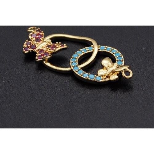 31x13mm CZ Zircon DIY Jewelry Butterfly Charm Connectors Wholesale Jewellery Connector Bracelet Making Connector