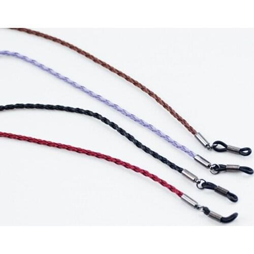4Colors 1Pc Adjustable End Glasses Holder Colorful Leather Eyeglass Cord Leather Glasses Neck Strap String Rope Approx.70CM