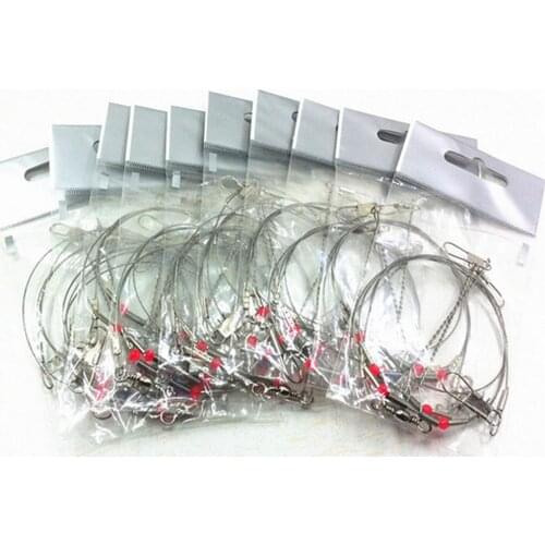 5/10 Pcs 75mm Arms Fishing Wire Leader Arms w/ Rigs Swivels Snap Fishing Line Stainless Steel Fishing Accessory Leadcore Leash