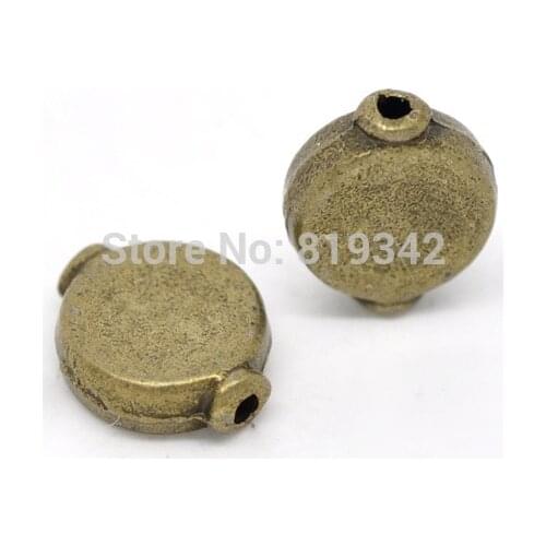 Free Shipping 50pcs Antique Bronze Oblate Spacer Beads 10x8mm Jewelry Findings J0398