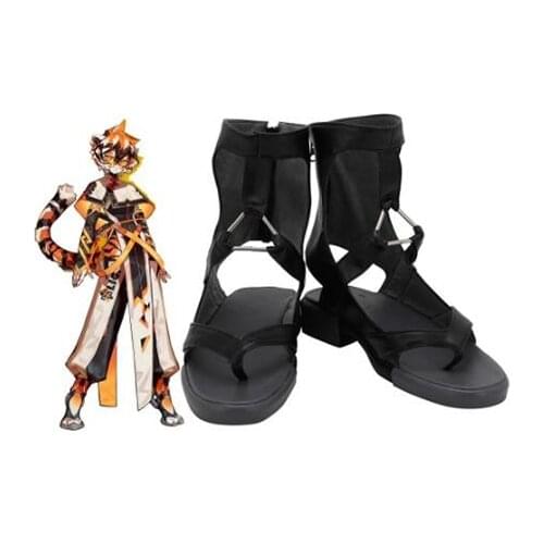 Arknights Waai Fu Cosplay Boots Shoes Black Women Shoes Sandals Costume Customized Accessories Halloween Party Shoes