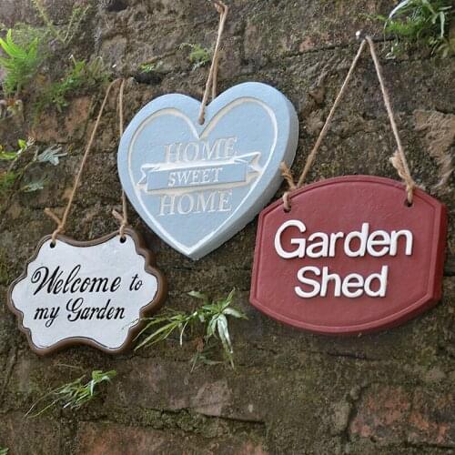 Cement small handmade vintage wall home and garden decor plaque