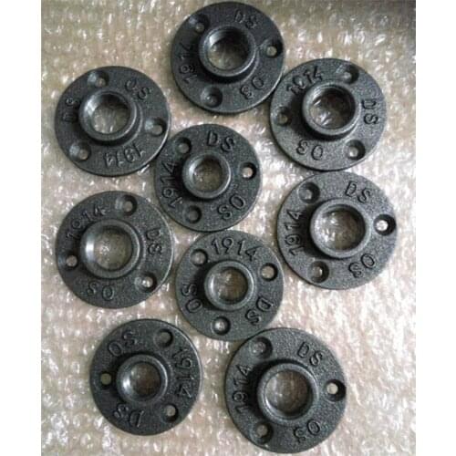 8pcs Iron Pipe Fittings Wall Mount Floor Antique DN15 Flange Piece Hardware Tool Cast Iron Flanges Gietijzeren Buisleidingen