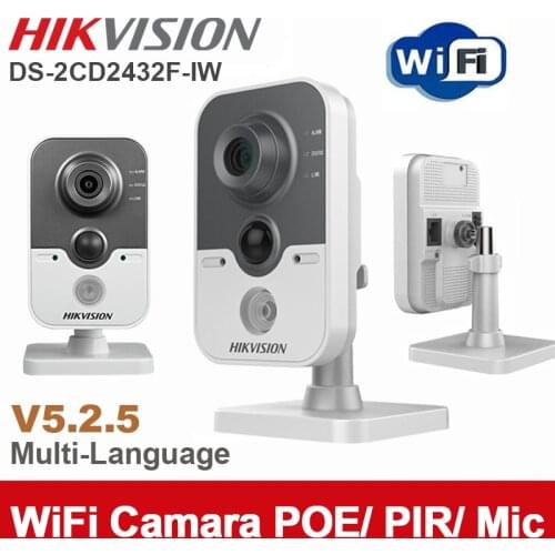 Hikvision DS-2CD2432F-IW 3MP w/POE IP network camera Built-in microphone DWDR & 3D DNR & BLC Wi-Fi IP Cube camera