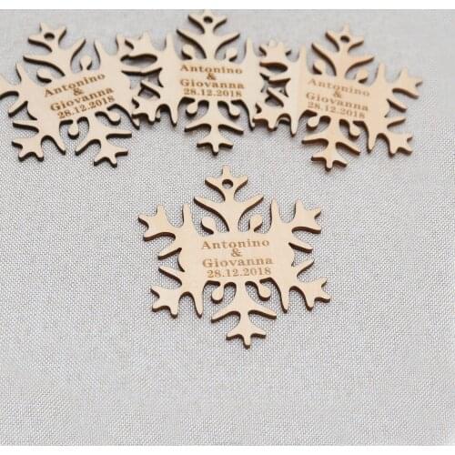 Custom Laser cut Snowflakes Thank you tag Wedding favor