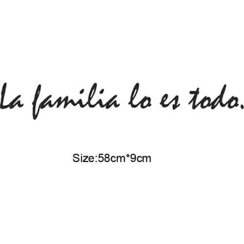 KUCADA Spanish qoute la familia la es todo wall sticker for home decoration living room decal pvc wallpaper diy WP3949
