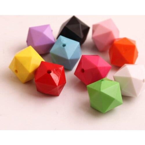 Kwoi vita Fashion New 100pcs/lot 20mm Colorful Mix Color Acrylic Solid Ice Cube Beads for kids Jewelry Necklace Make