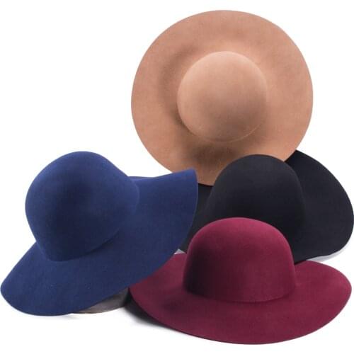 Lawliet Womens Floppy Blocked Untrimmed Wide Brim Wool Felt Hat Base Millinery Making T400