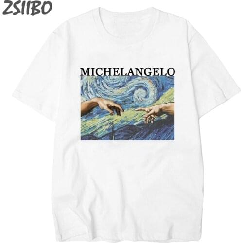 T shirt Summer Men tshirt You Looked Like Heaven and I Felt Like Hell Michaelangelo the Last Judgement Hands drop shipping 3XL