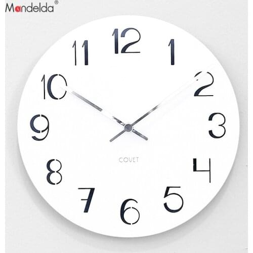 Mandelda Wall Clock Living Room Modern Simple Watch Clock Bedroom Mute Creative Personality Wall Clock Wall Clock Wall Watch