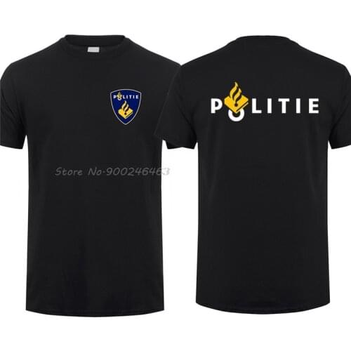 New Netherlands Police T Shirt Short Sleeve Cotton Politie T-shirt Men Cotton Tees Tops Harajuku Streetwear