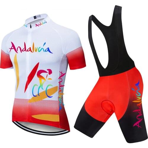 Men Andalucia Custom Summer Men Women Cycling Jersey Sets Design Clothing Ropa De Hombre Bike Clothing Quick-Dry Breathable