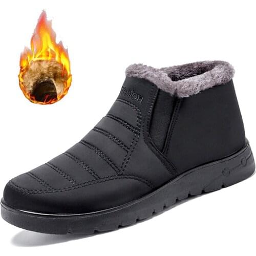 Men Boots Winter Warm Faux Short Plush Snow Boots Men Nice New Male Outdoor High Quality Winter sneakers Shoes Men Snow Boots