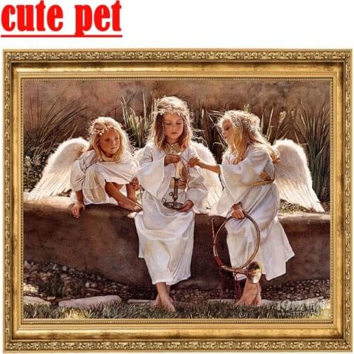 Needlework5d Little angels Diy Diamond Painting home art decoration Cross Stitch Diamond Embroidery Full Diamond Mosaic No Frame
