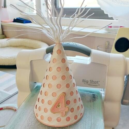 Party Hat Set Metal Cutting Dies Two Size Number Scrapbooking Die Cut Stencil for Kids DIY Gift Handmaking Paper Card Tools