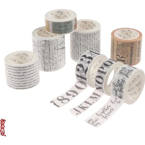 DIY washi paper masking tape rolls set planner accessories Vintage Retro Antique Travel Airmail Stamps Theme Wash Paper Planner