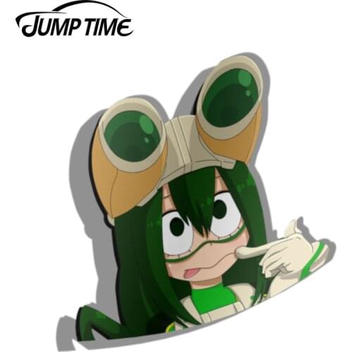 Jump Time 13cmx12.1cm Car Stickers My Hero Academia Froppy Decal Vinyl Funny Bumper JDM Drift Waterproof Car Styling Accessories