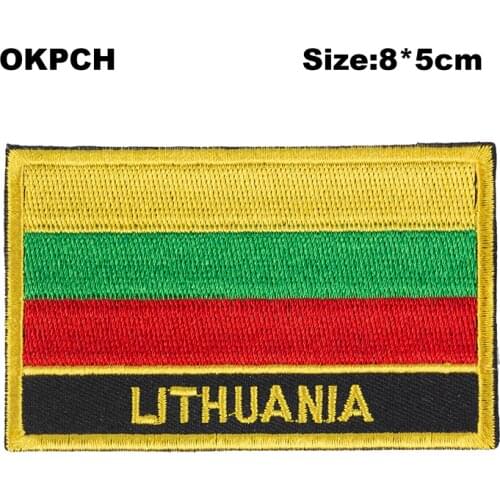 Lithuania Flag patches stickers on t-shirts military patch heat transfers PT0103-R