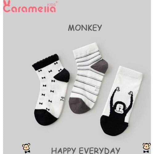 Caramella 2020 Fashion Monkey Pattern Baby Socks Cotton Spring Summer Unisex Kids Socks Funny Cool Toddlers Socks 0-12 years