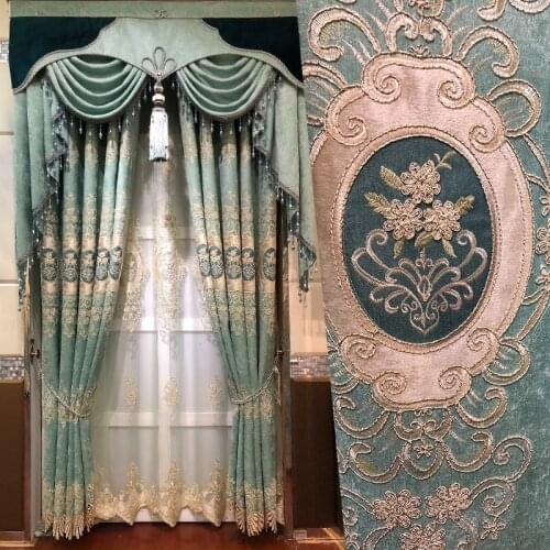 New European Style Luxury Blackout Thick Curtains for Light Luxury Bedroom Living Room High-end European Luxury Curtains